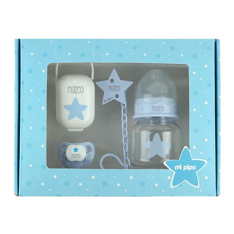 Caja Regalo Bebé Personalizada My Basics 150 Estrella Azul Mi Pipo - Nanetes #