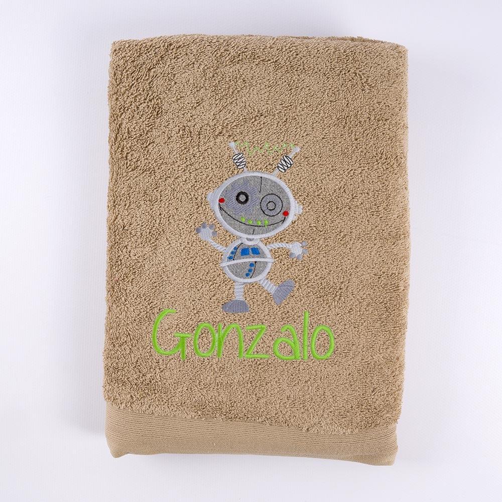 Toallas Personalizadas Infantiles Bordado Robot Nanetes - Nanetes #