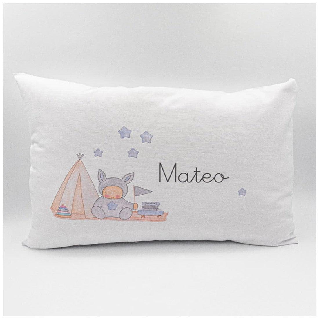 Cojín Personalizado Infantil Camping Azul Boann - Nanetes #