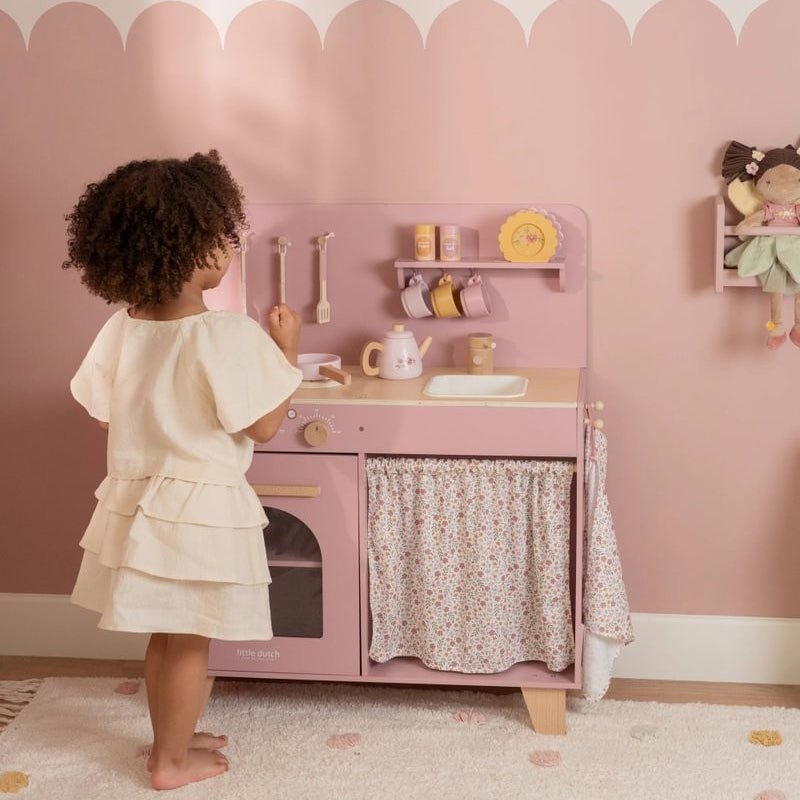 Cocinita Infantil Madera Rosa Little Duch - Nanetes
