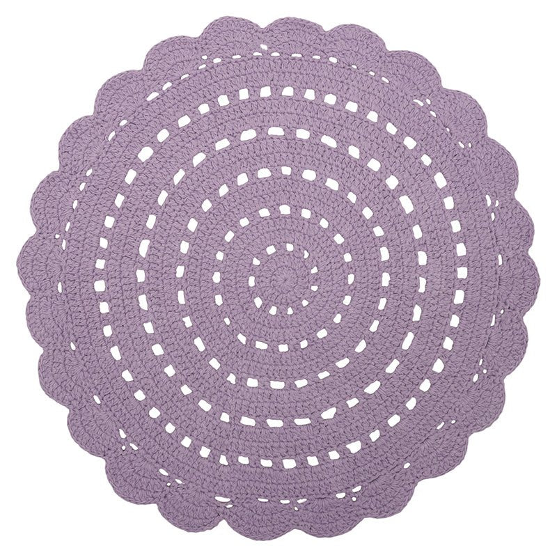 Alfombra Algodón Crochet Alma Mauve - Nanetes