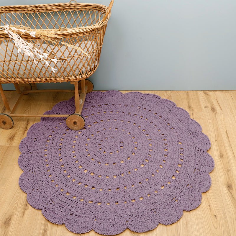 Alfombra Algodón Crochet Alma Mauve - Nanetes