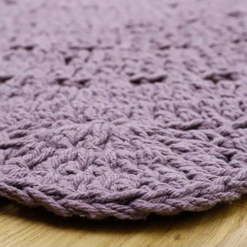 Alfombra Algodón Crochet Alma Mauve - Nanetes