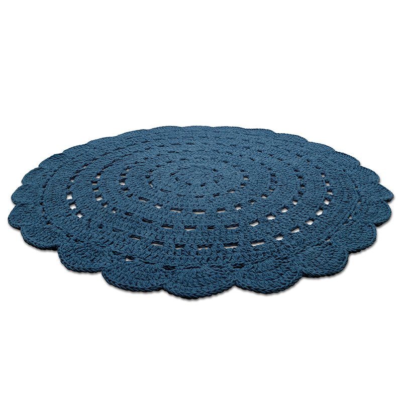 Alfombra Algodón Crochet Alma Azul - Nanetes