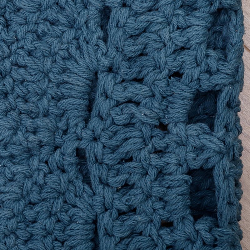 Alfombra Algodón Crochet Alma Azul - Nanetes