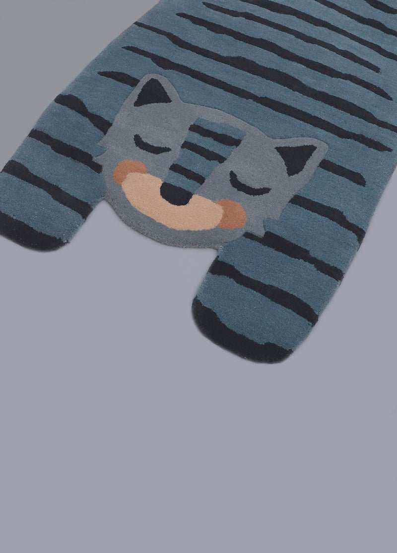 Alfombra Algodón Lavable Blue Tigger - Nanetes