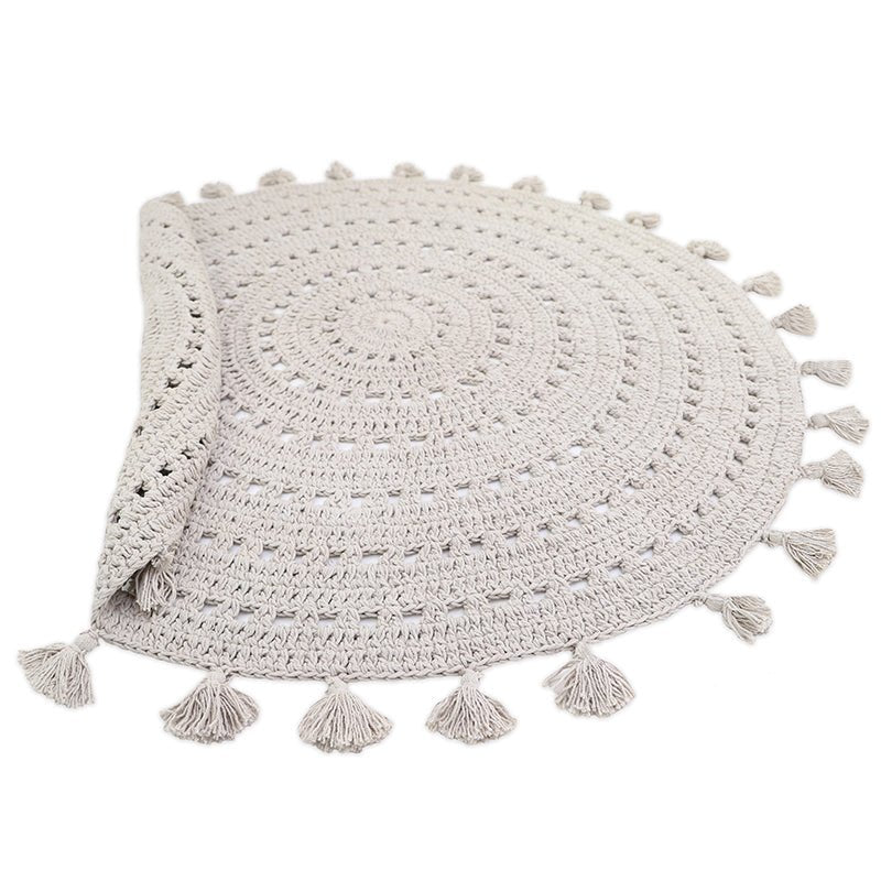 Alfombra Algodón Crochet Nila gris claro - Nanetes