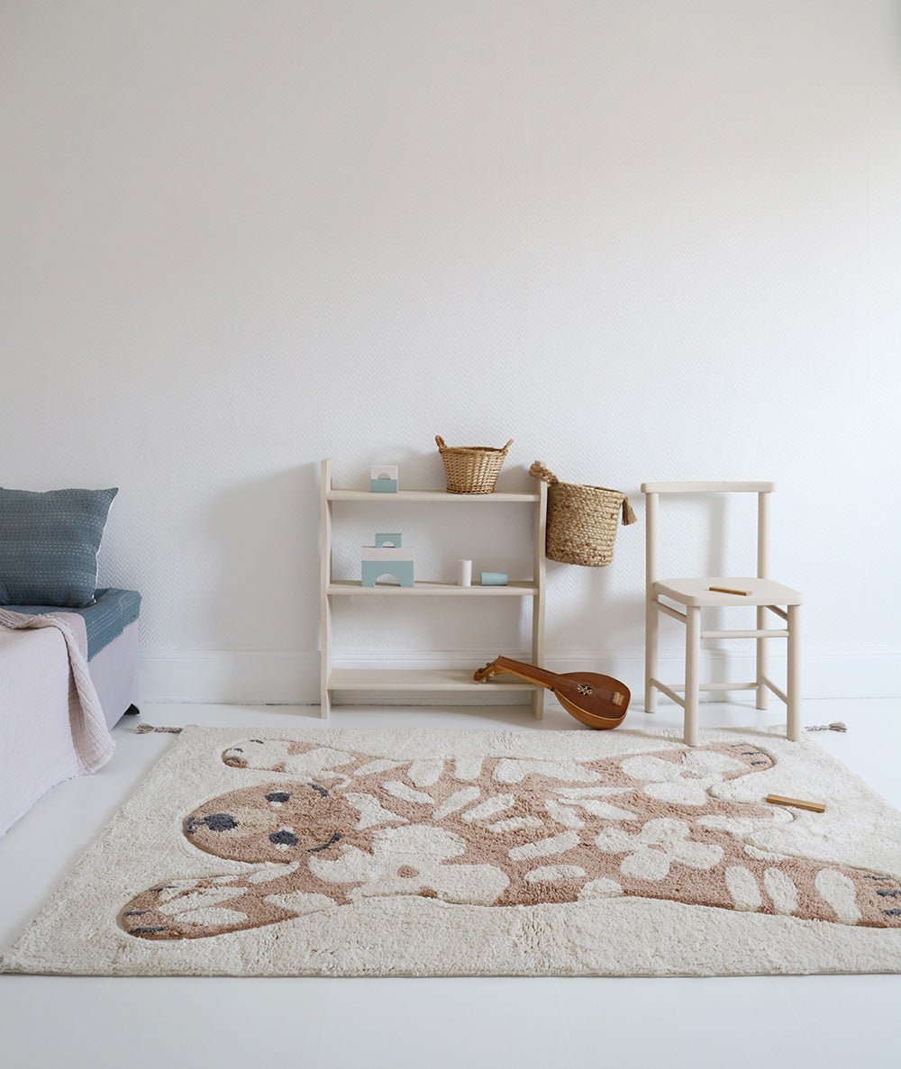 Alfombra Algodón Lavable Flower Bear - Nanetes