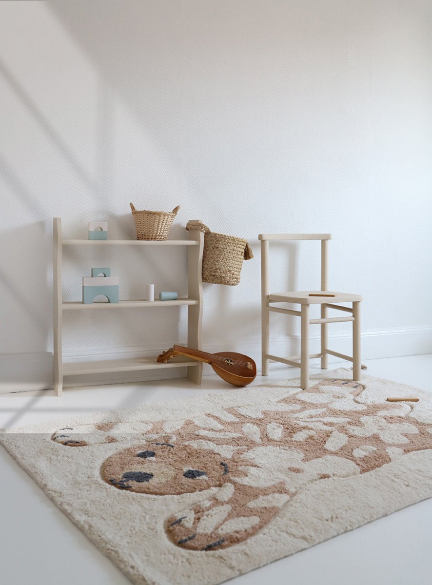 Alfombra Algodón Lavable Flower Bear - Nanetes