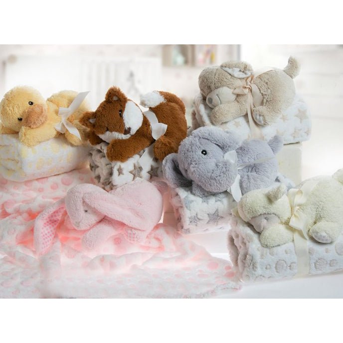 Manta Bebé Personalizada con Peluche Animalitos - Nanetes