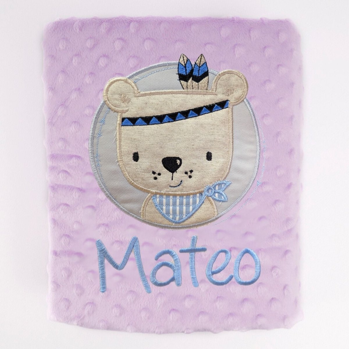 Manta Bebe personalizada Osito Indio - Nanetes