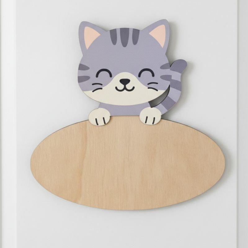 Placa puerta personalizada decorativa Gato - Nanetes