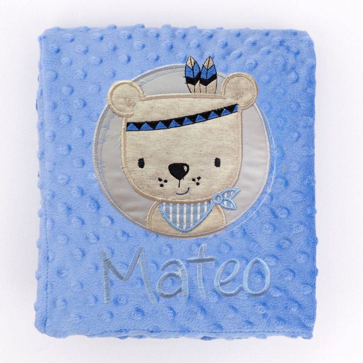 Manta Bebe personalizada Osito Indio - Nanetes