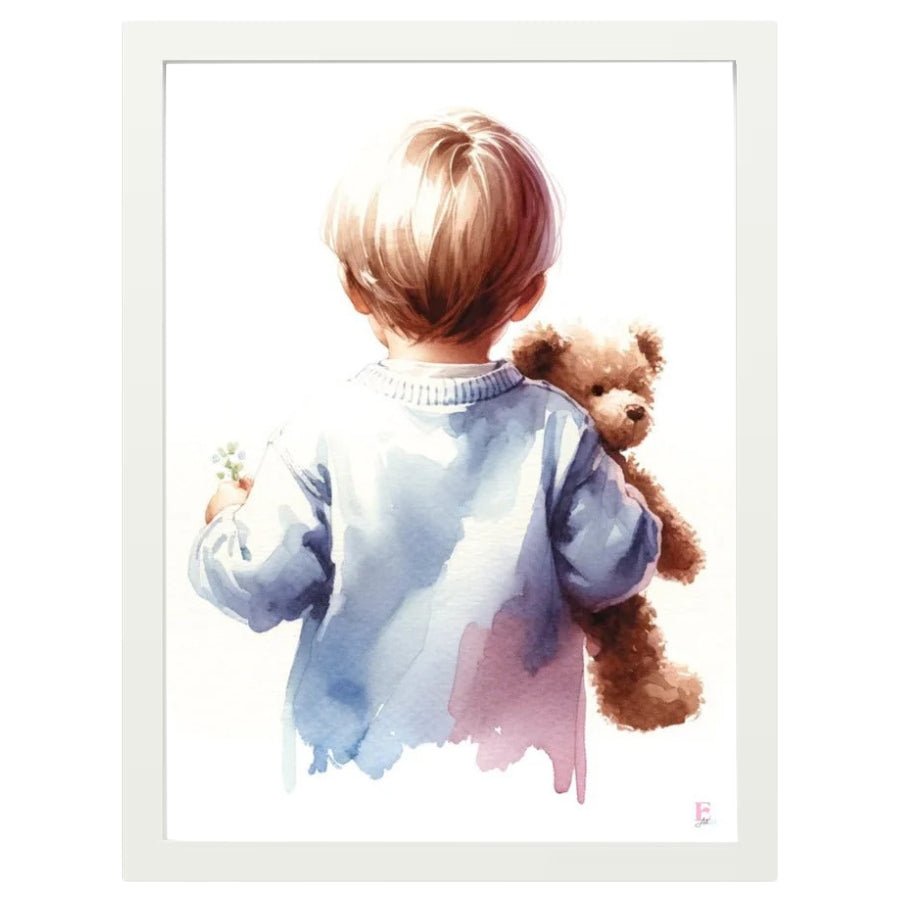 Cuadro Infantil Decorativo Bebe con Osito - Nanetes