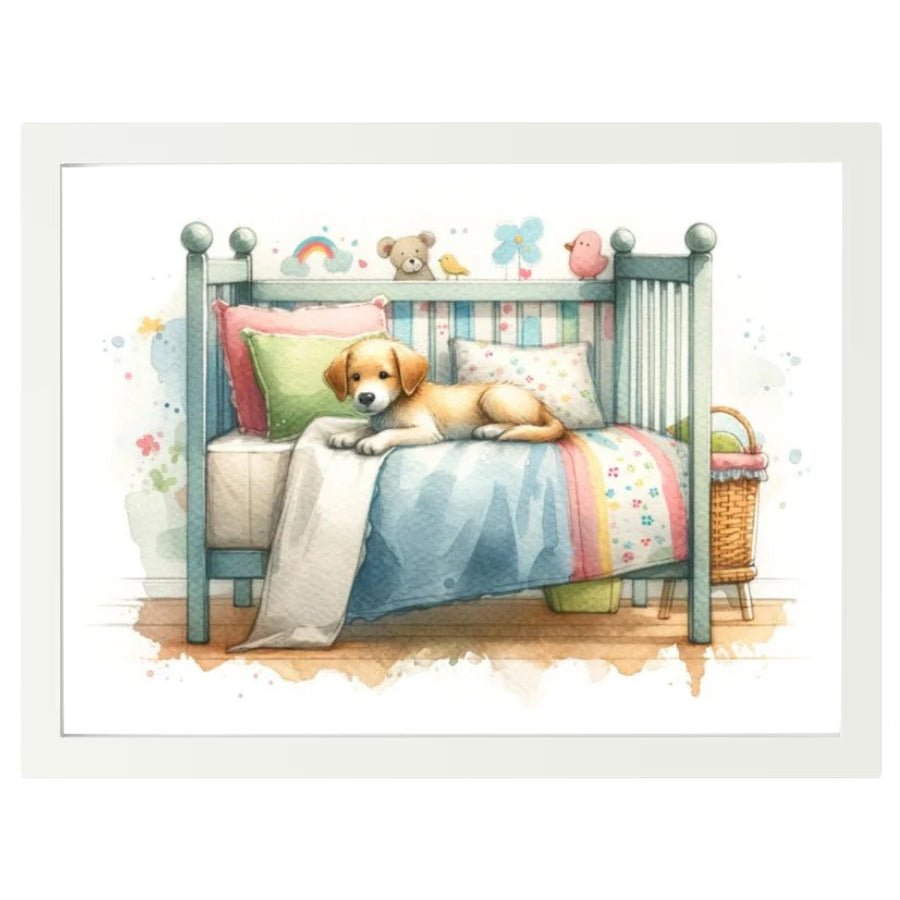 Cuadro Infantil Decorativo Perrito en cama - Nanetes