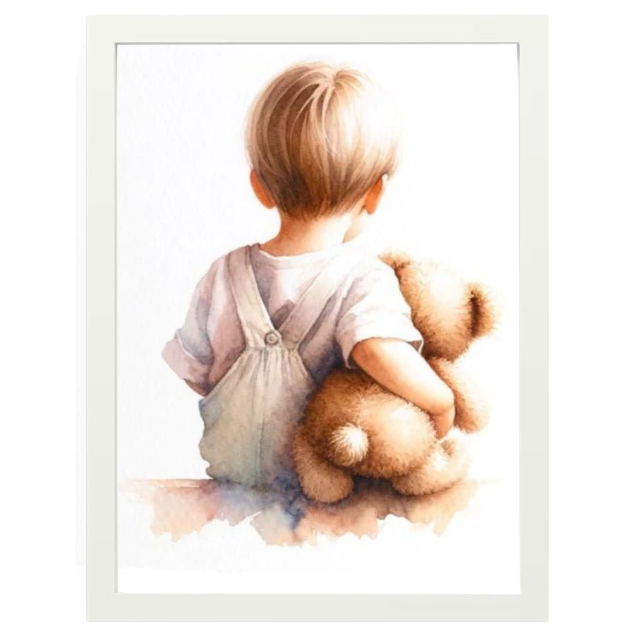 Cuadro Infantil Decorativo Bebé con Teddy - Nanetes