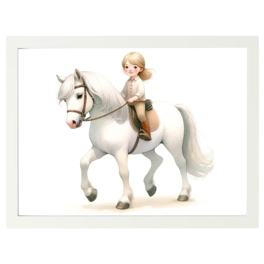 Cuadro Infantil Decorativo Niña a caballo - Nanetes