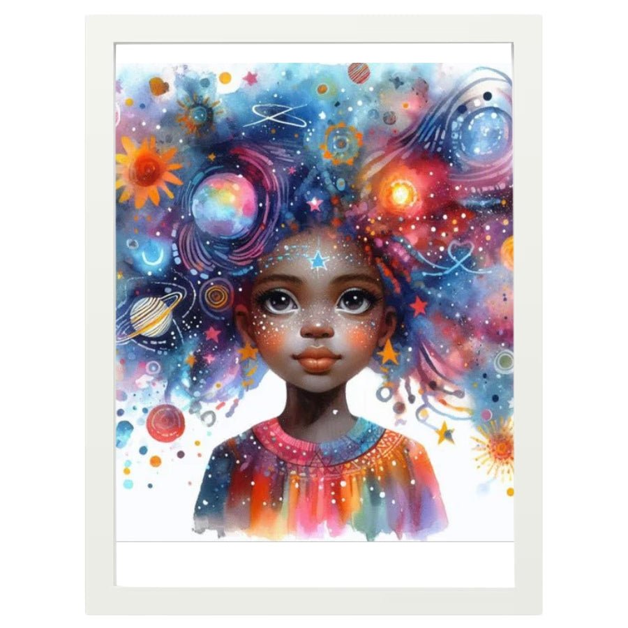 Cuadro Infantil Decorativo Niña Universo - Nanetes