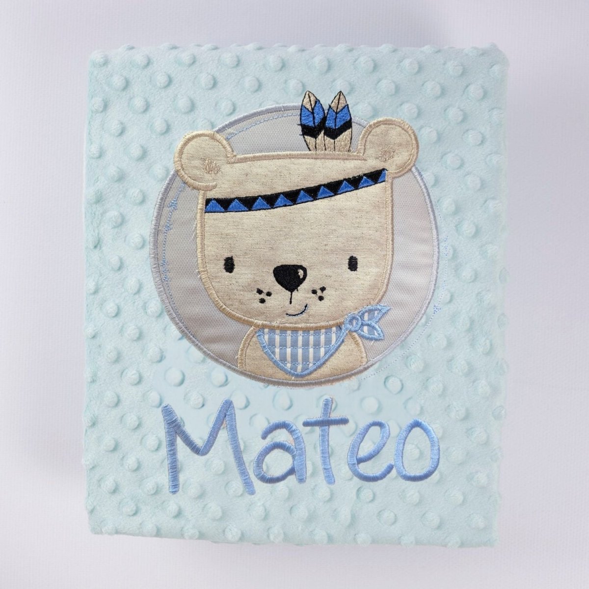 Manta Bebe personalizada Osito Indio - Nanetes