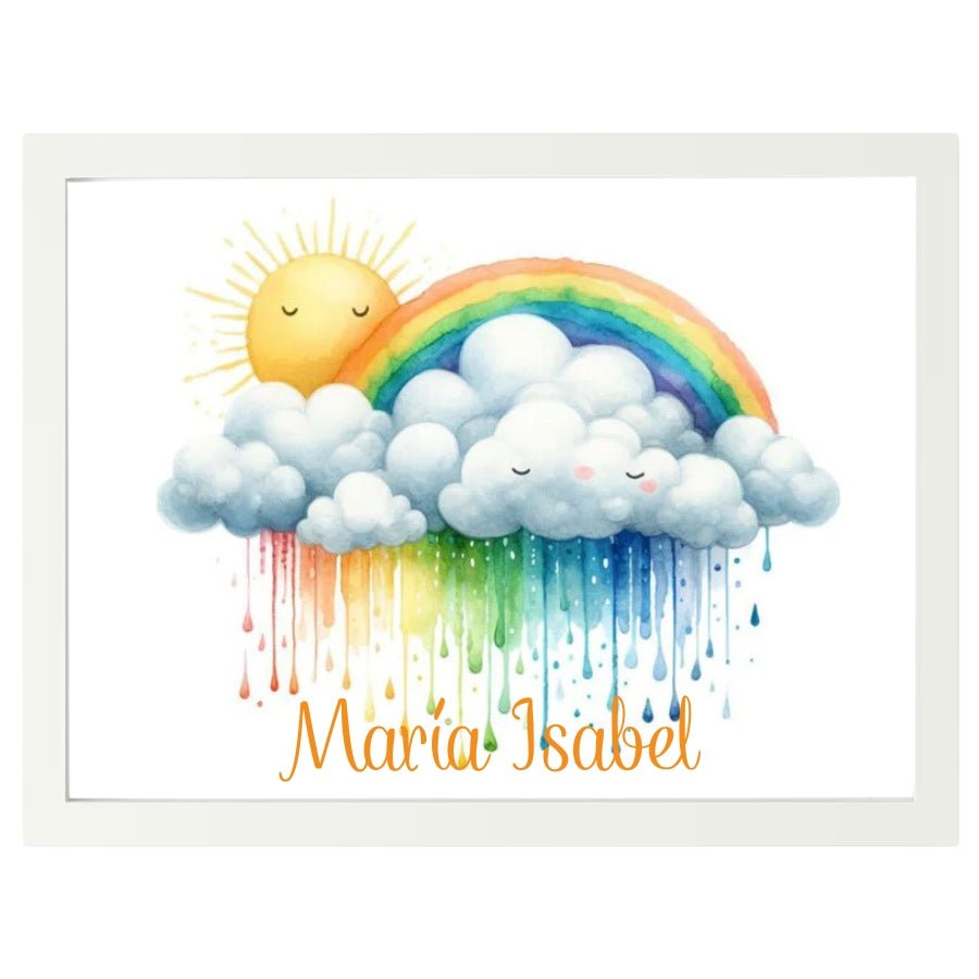 Cuadro Infantil Decorativo Sol Arco Iris - Nanetes