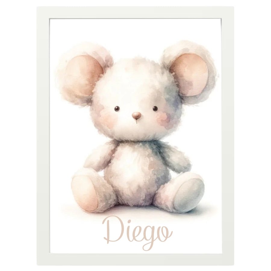 Cuadro Infantil Decorativo Ratoncito Peluche - Nanetes