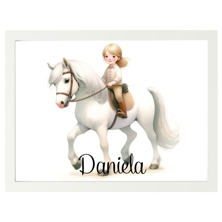 Cuadro Infantil Decorativo Niña a caballo - Nanetes