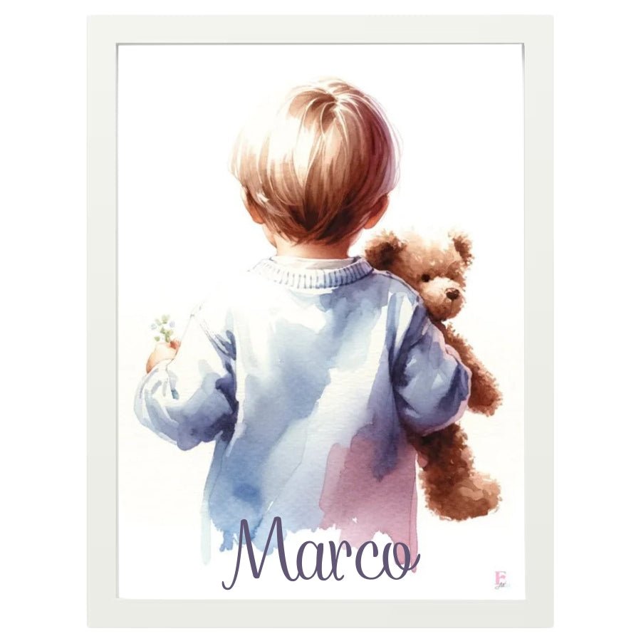 Cuadro Infantil Decorativo Bebe con Osito - Nanetes