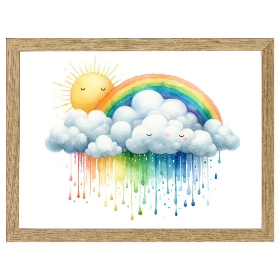 Cuadro Infantil Decorativo Sol Arco Iris - Nanetes