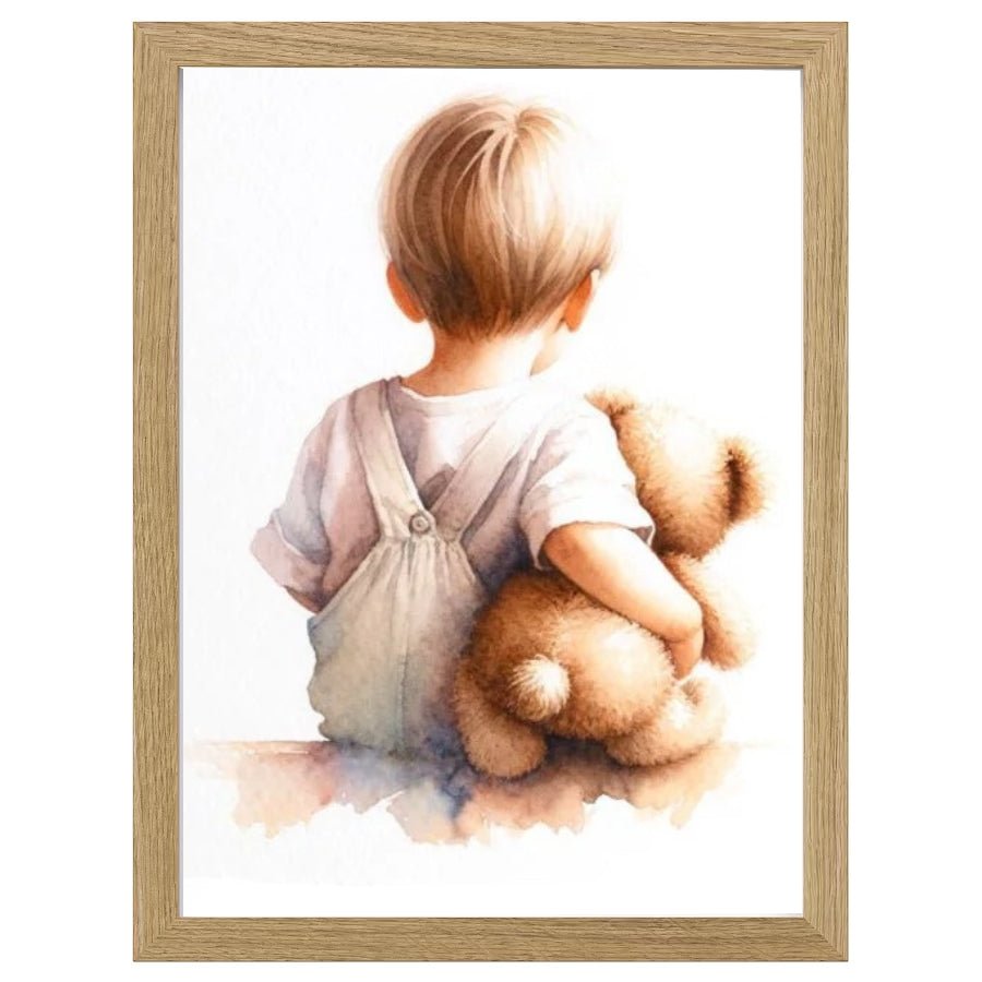 Cuadro Infantil Decorativo Bebé con Teddy - Nanetes