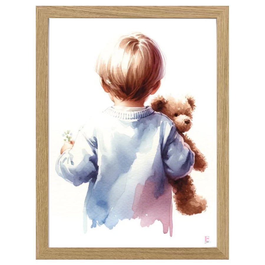 Cuadro Infantil Decorativo Bebe con Osito - Nanetes