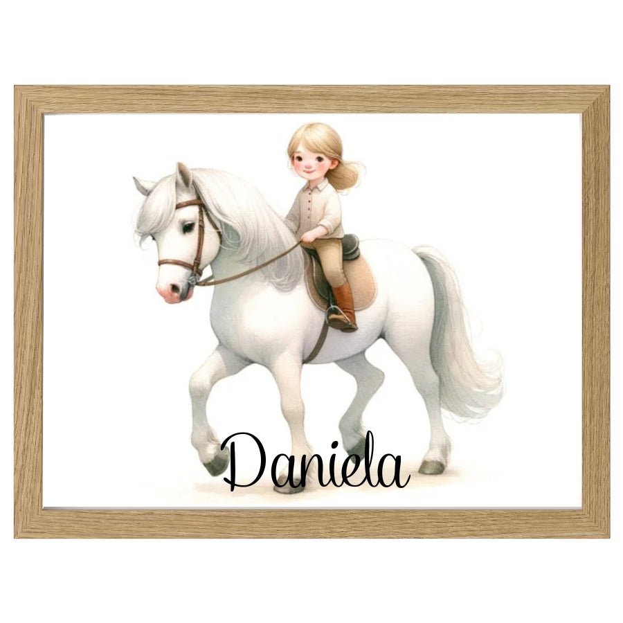 Cuadro Infantil Decorativo Niña a caballo - Nanetes