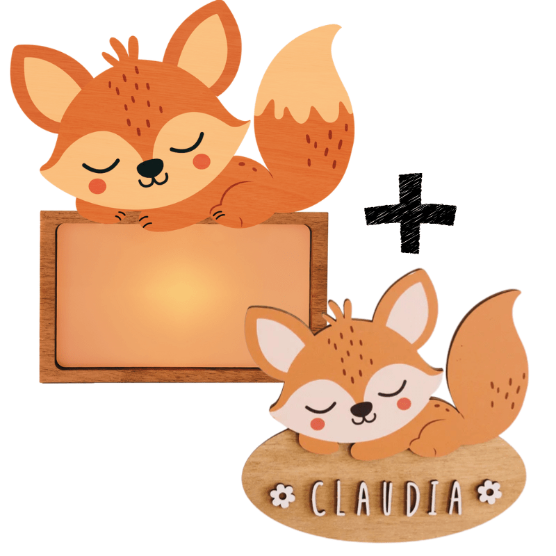 Lampara + Placa puerta personalizadas Zorro - Nanetes