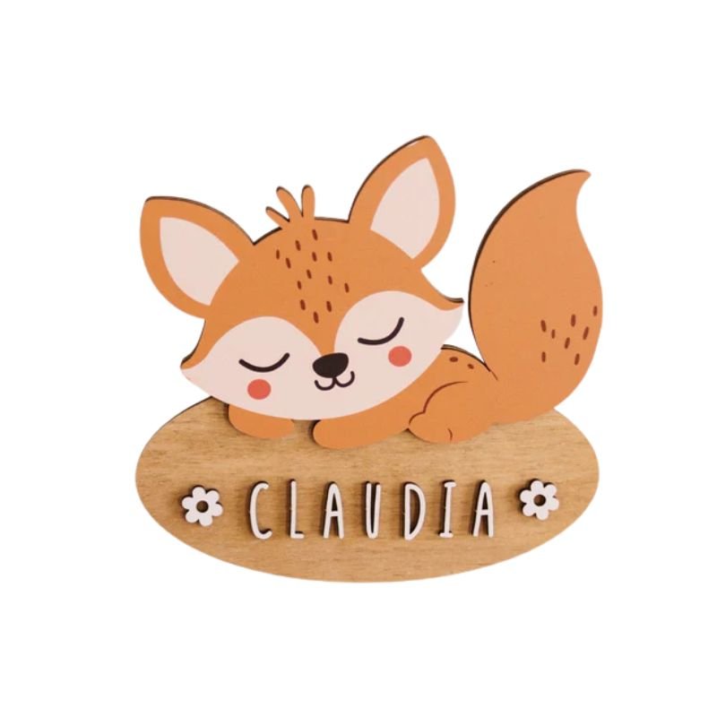 Placa puerta personalizada decorativa Zorro - Nanetes