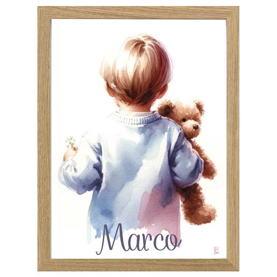 Cuadro Infantil Decorativo Bebe con Osito - Nanetes