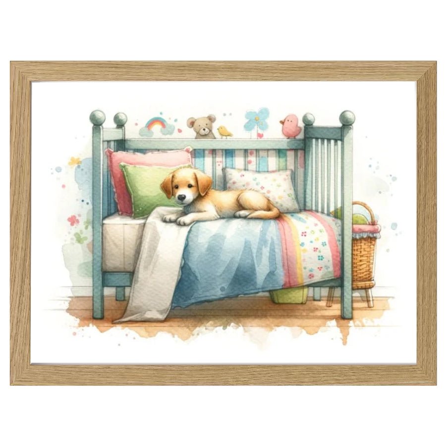 Cuadro Infantil Decorativo Perrito en cama - Nanetes