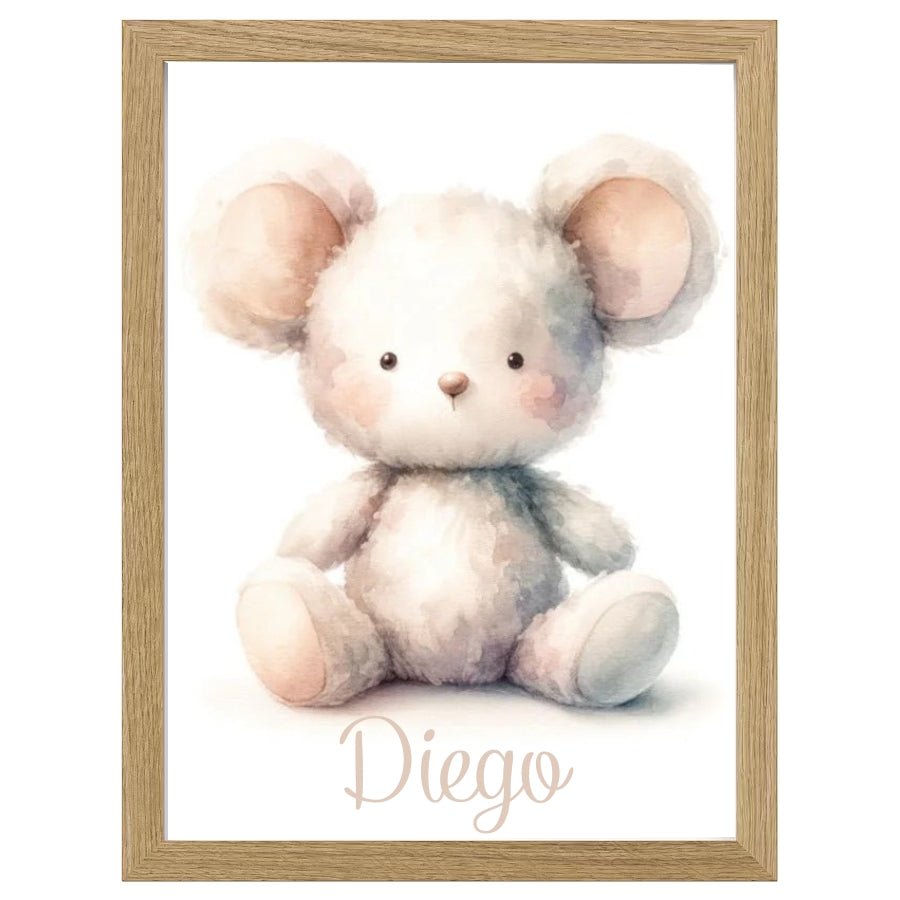 Cuadro Infantil Decorativo Ratoncito Peluche - Nanetes