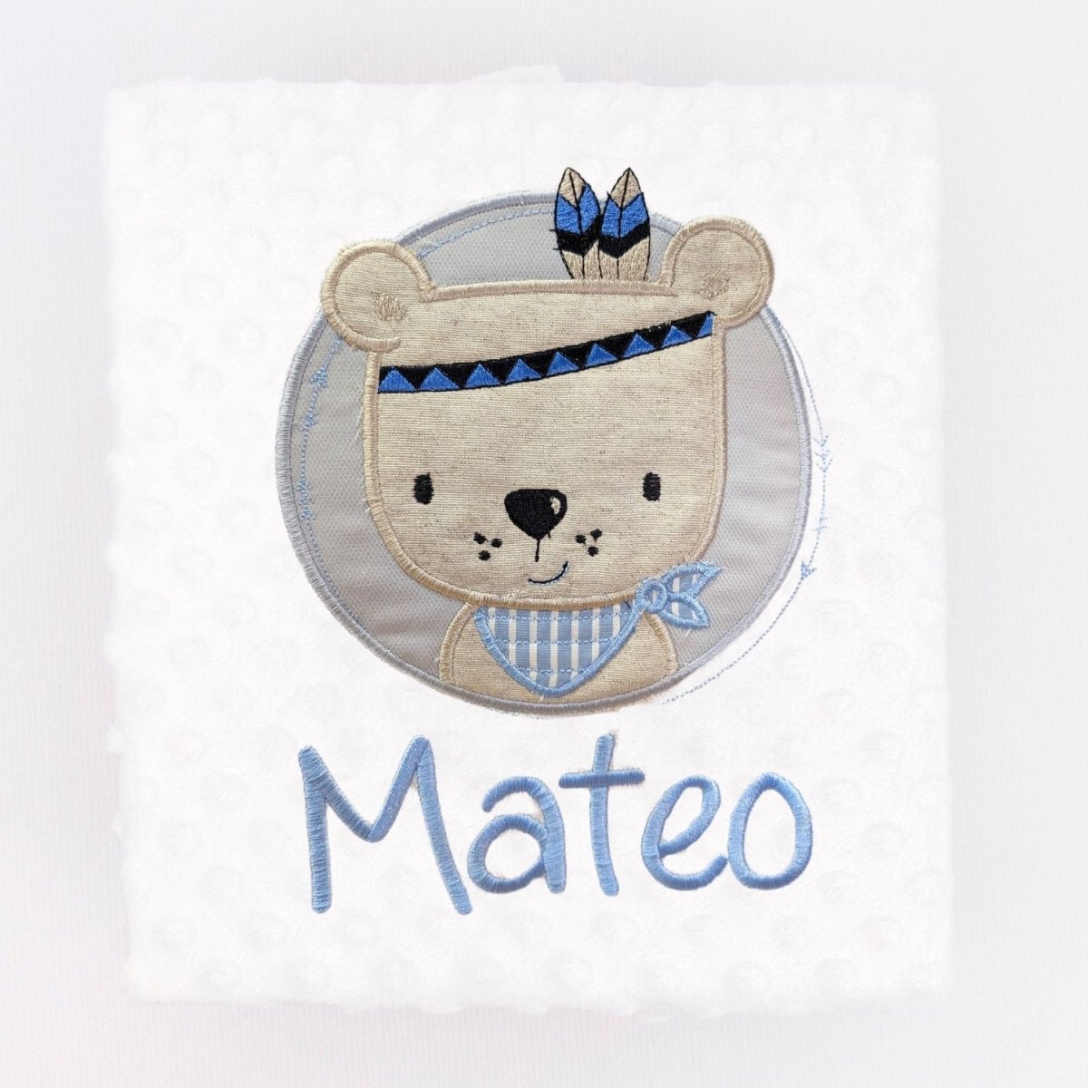 Manta Bebe personalizada Osito Indio - Nanetes