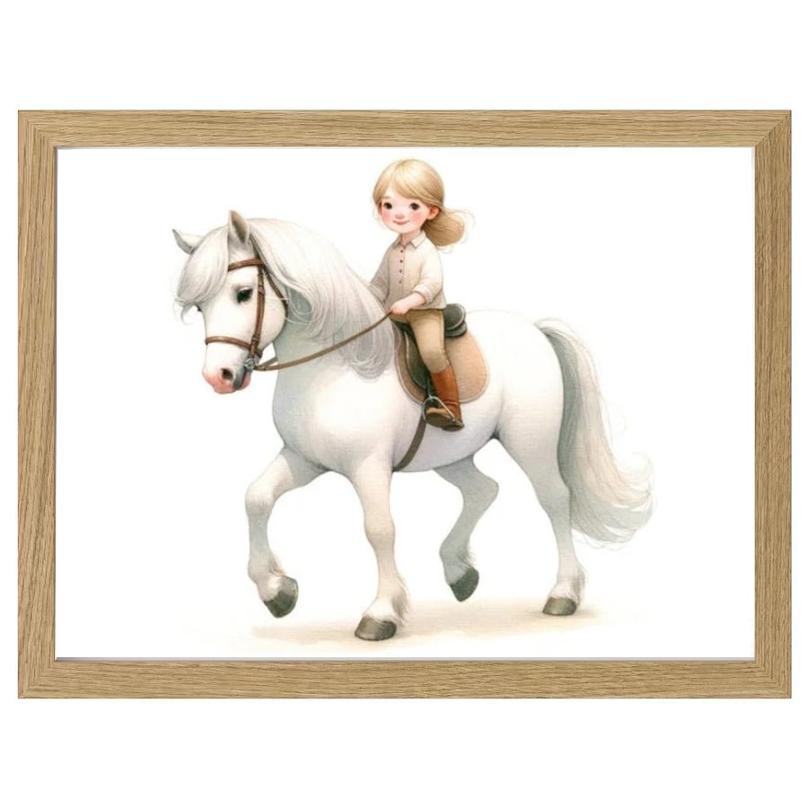 Cuadro Infantil Decorativo Niña a caballo - Nanetes