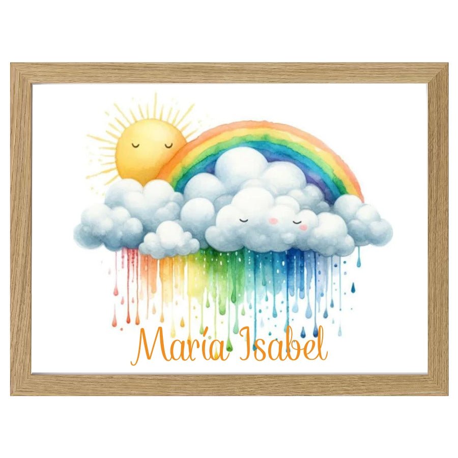 Cuadro Infantil Decorativo Sol Arco Iris - Nanetes