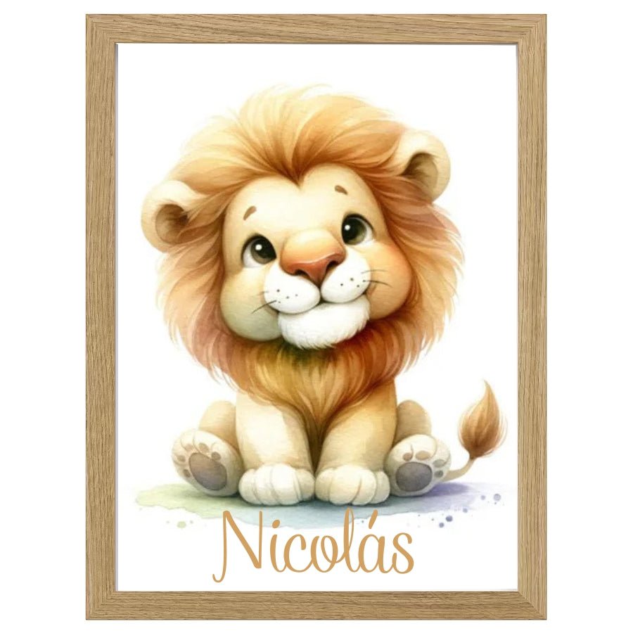Cuadro Infantil Decorativo Leon - Nanetes