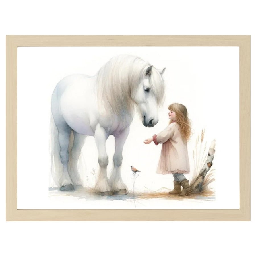 Cuadro Infantil Decorativo Caballo Blanco - Nanetes