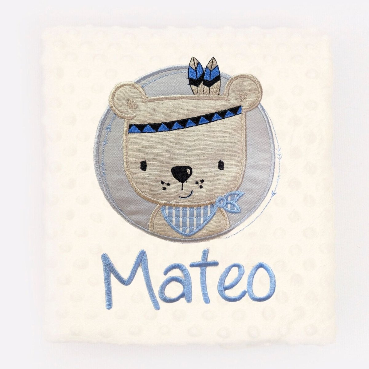 Manta Bebe personalizada Osito Indio - Nanetes