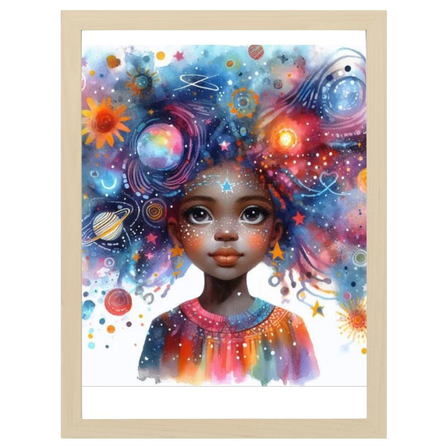 Cuadro Infantil Decorativo Niña Universo - Nanetes