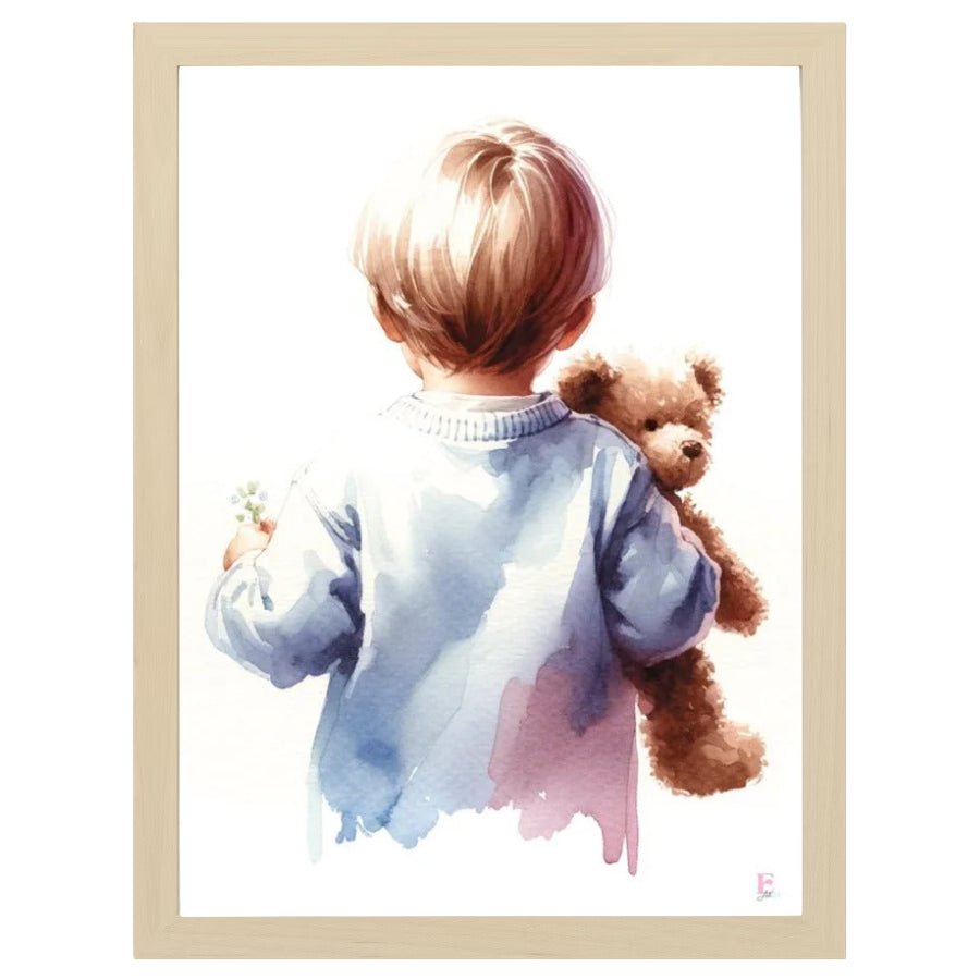 Cuadro Infantil Decorativo Bebe con Osito - Nanetes