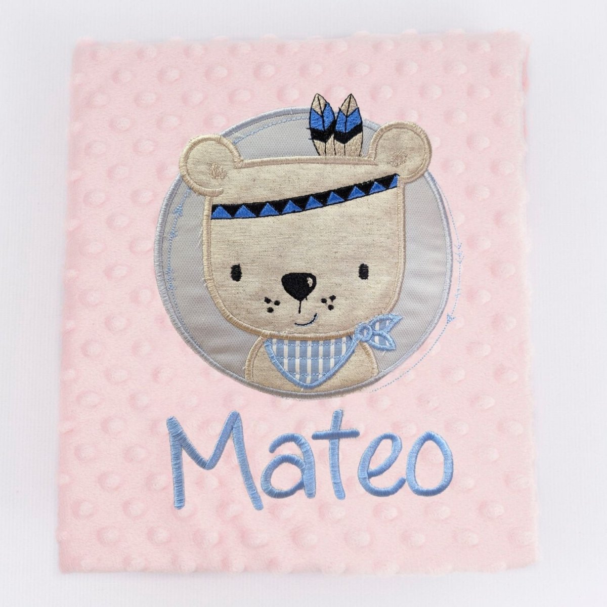 Manta Bebe personalizada Osito Indio - Nanetes