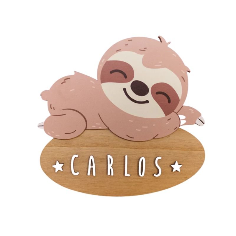 Placa puerta personalizada decorativa Perezoso - Nanetes