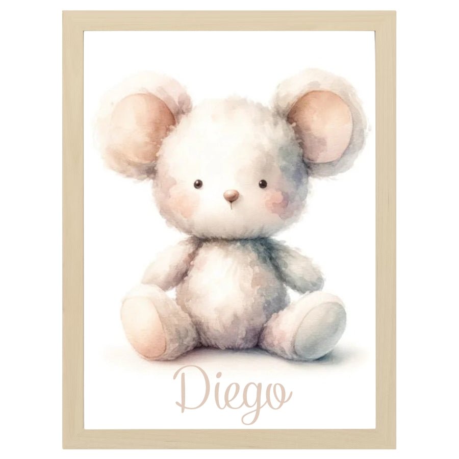 Cuadro Infantil Decorativo Ratoncito Peluche - Nanetes