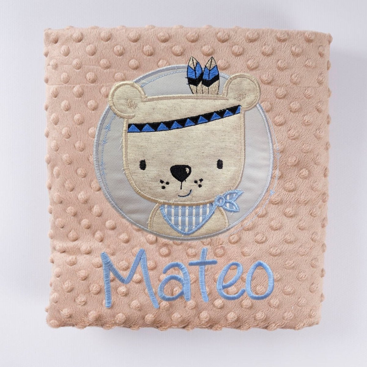 Manta Bebe personalizada Osito Indio - Nanetes