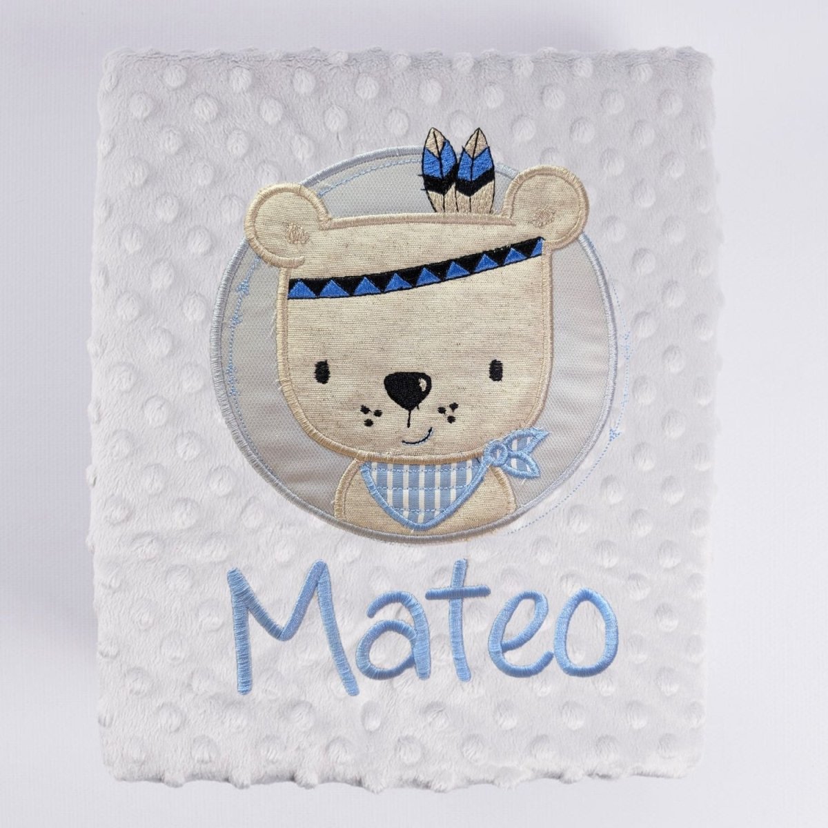 Manta Bebe personalizada Osito Indio - Nanetes