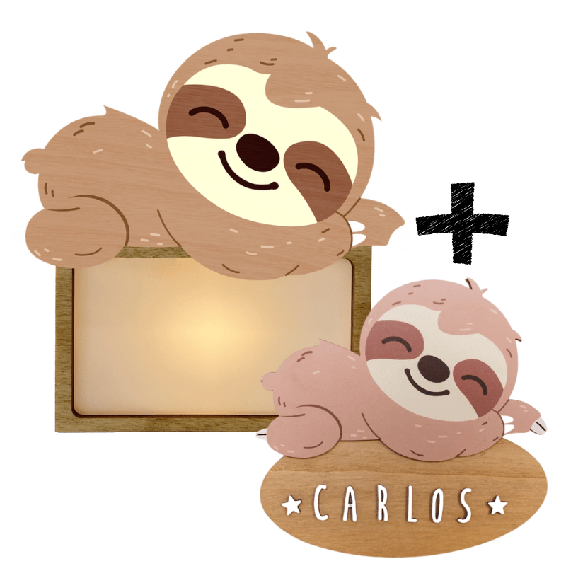 Lampara + Placa puerta personalizadas Perezoso - Nanetes